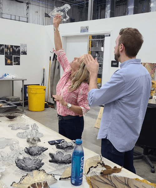 Allison Paladino from Paladino Rudd Interior Design in Palm Beach Gardens, FL at the Fine Art Lighting Studio discussing the new Allison Paladino Lighting Collection for 2025